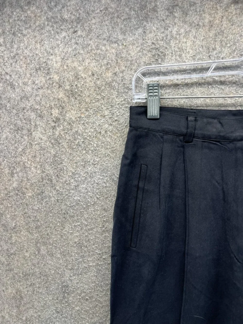 Lauren Ralph Lauren Pants Womens 10P Black Silk Twill Pleated Dress Trousers